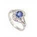 Sterling Silver 925 Ring Natural Blue Sapphire Stone Diamond Women Handmade A459